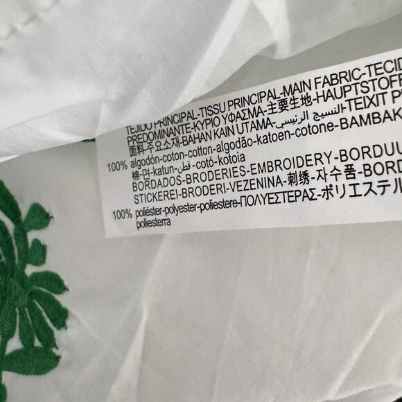 White Green Embroidered Cotton Kaftan Tunic Mini DRESS from ZARA Size Medium New - Picture 10 of 11